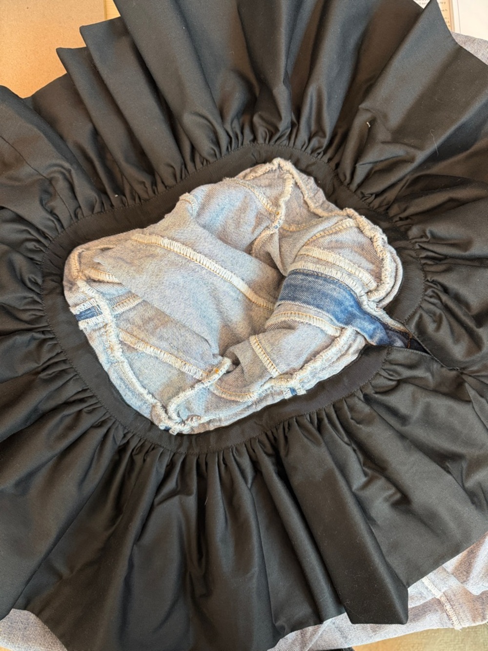 Aknvas Blue Denim Dress with Floral Appliqués - Picture 11 of 11